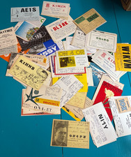 50 Vintage Ham Radio QSL Cards Worldwide DX QSO Mixed Call Signs Postcard Lot picture