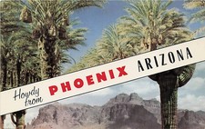 Postcard AZ: Howdy From Phoenix, Arizona Date Grove & Superstition Mountains picture