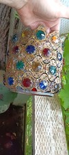 Huge Victorian Antique 1880's Cabochon Jeweled Lamp Shade picture