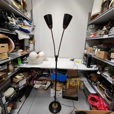 Vintage Mid Century Modern Gerald Thurston Double Gooseneck Cone Floor Lamp BH picture