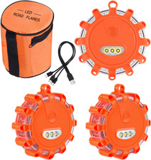 LED Road Flares Rechargeable Safety Flashing Warning Light Roadside Emergency Di picture