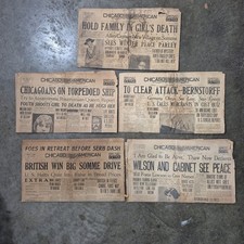 Old Antique Chicago’s American Newspaper Lot Of 5 1916 1917 picture