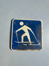 1960s SKI ROAD SIGN, BIRKIE WI USED ROAD/TRAIL SIGN, THICK METAL ORIGINAL, 6