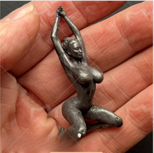 Brass Kneeling Yoga Girl Statue Art Beauty Model Artworks Meditation Home Decor picture