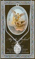 St. Michael Pewter Necklace with Prayer Pamphlet picture
