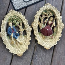 Vintage 3dchalkware “ Courting Couple” picture
