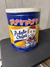 Vintage Original Yellow , Blue, Red, White Humpty Dumpty Potato Chip Tin  picture