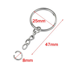10/50/100Pcs Split Key Ring with Chain and Jump Rings Connector for DIY Keychain picture