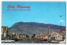 c1960 Sheridan Street Rattlesnake Mountain Cody Wyoming Vintage Antique Postcard picture