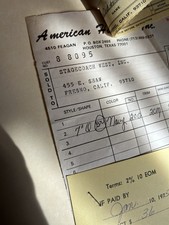 Vintage 1974 American Hat Co Invoice Stagecoach West Fresno CA Western Ephemera picture