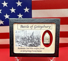 Dropped Civil War Bullet from Gettysburg in Matted Display Case with COA picture