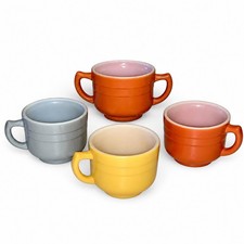 Set 4 Vintage Hazel Atlas Moderntone Platonite Little Hostess Mini Cups 1950s picture