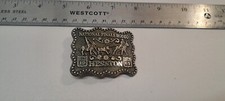 Heston National Finals Rodeo Belt Buckle 1987 FIFTH EDITION WOMENS picture