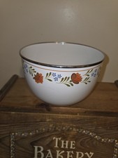 Vintage KOBE KITCHEN Wild Flowers Enameled mixing bowl 5.5