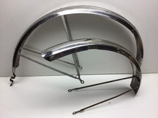 Prewar Bicycle Stainless Rain Gutter Style Fenders 26” 2.125” Schwinn Elgin Mens picture
