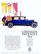 Chrysler Imperial 80 Quality Luxury Sedan 1927 Automobile Mag Print Ad +Bonus Ad picture