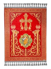Christian Prayer Mat Orthodox Catholic Tapestry Wall Decor Silky Soft Rugs Gift picture