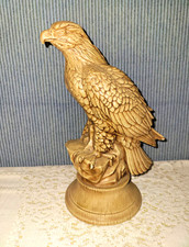 Vintage American Bald Eagle Statue Figurine - Faux Wood Resin Sculpture picture