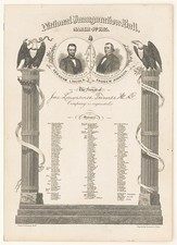 Washington DC National Inauguration Ball Lincoln Johnson 1865 Invitation Print picture