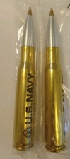 Pair of US Navy Novelty Ballpoint Pens - Heavy Brass Finish Writing Instrument picture