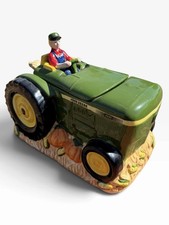 Vintage 1990s John Deere Cookie Jar with Farmer, Corn, Pumpkins and Dog picture