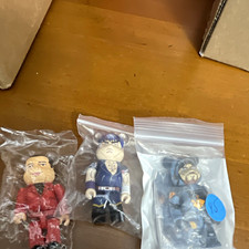Bearbrick-Style Bear Plastic Mini Figure Set 3pc Multicolor series 47/48/50 picture