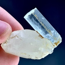 59 CT Top Quality Etched Natural Aquamarine Crystal with Quartz @Skardu Pakistan picture
