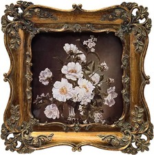 4x4 Small Vintage Picture Frame, Antique Bronze Gold Ornate Square Photo Frame.. picture