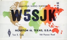 Vintage Amateur Radio QSL Postcard, 1952, W5SJK, Houston, TX, Scott #806 picture