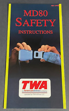 TWA Trans World Airlines MD-80 Safety Card - PN4930 4/02 picture