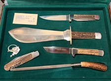 Rare East German FORON spitzenqualitat Stag Handle Hunting Knife set picture