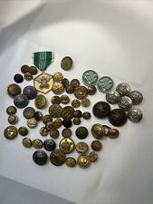 Vintage Lot Military Buttons and medal Military collectible picture