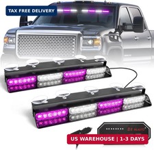 HLauto 604N Emergency Dash Strobe Lights: 2x16.8 inch Purple White Security Ligh picture