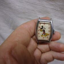 Vintage 1947 Mickey Mouse Ingersoll Wrist Watch 4740 Runs Works Sold For Repair picture