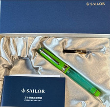 SAILOR Pro Gear Slim Fountain Pen Manyo II Grass 14K F Nib With Converter & Box picture