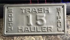 1950s-60s Era-rare Minnesota Trash Hauler-license plate-South Saint Paul # 15 picture