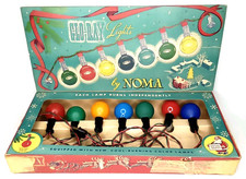 Antique 1940s NOMA Glo-Ray Christmas Lights With Original Box Made In USA picture