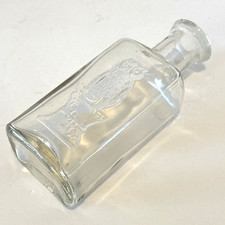 Antique The Owl Drug Co Embossed Glass Medicine Bottle Owl Mortar Pestle VGC picture