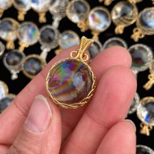 4pcs Natural clear quartz magic pendant Sphere Rainbow crystal ball healing picture