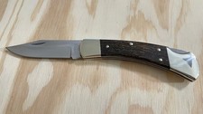 Buck 110USA Ebony WOOD Handle Folding Hunting Knife Lockback without Sheath---- picture