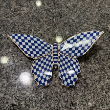 MacKenzie-Childs Blue Check Butterfly Wall Decor Hanging  8