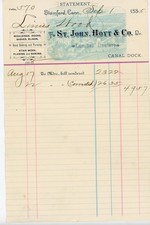 1885 Stamford CT Lumber Billhead – St John, Hoyt & Co Canal Dock Invoice Antique picture