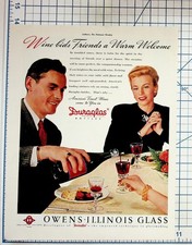 Vintage Owens-Illinois Duraglas Wine Bottle Ad Collier's Magazine 1940s-50s picture