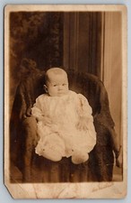 Postcard Roger Vaillancourt c.1920 Died at Age 2 Studio Portrait Real Photo RPPC picture