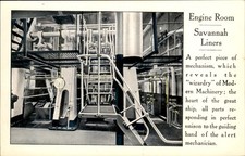 Ship Engine Room Transportation Savannah Liner Steamship c1910s Vintage Postcard picture