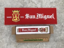🔥 NIB Rare San Miguel Tall Premium Import Beer Tap Handle & Large Bar Mat Lot picture