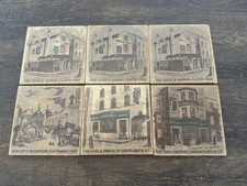 6 Vintage Richards England Ceramic Pub Tiles Barclay’s Beers London Breweriana picture