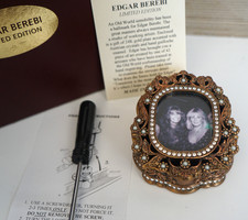 Vintage EDGAR BEREBI Photo Frame Trinket Box Swarovski Crystals Limited Edition picture