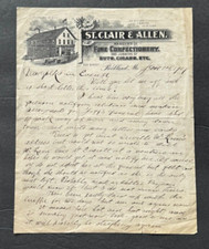 Vintage 1907 Letterhead Rockland Maine St Clair & Allen Confectionary vignette picture