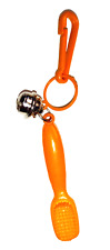 Vintage 1980s Plastic Charm Toothbrush Orange 80s Charms Necklace Clip On Retro picture